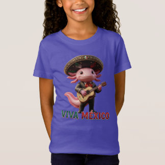 T-Shirt Viva Mexico Mariachi Axolotl| Cute 3D Musician