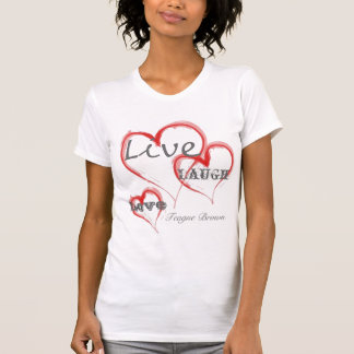 T-shirt Vivant, amour, rire, brun de Teague