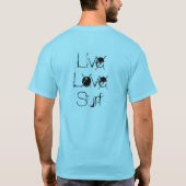 T-shirt Vivant, amour, surf, chevalets (Dos)