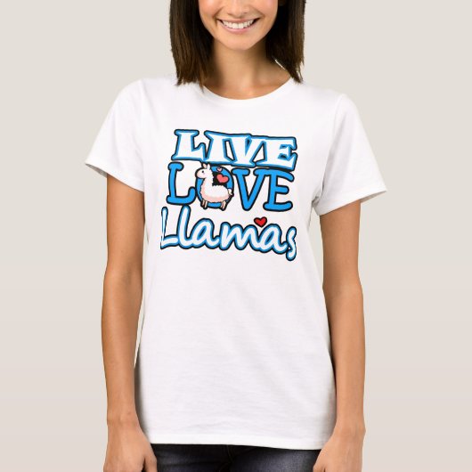 T-shirt vivant de lamas d'amour (Devant)