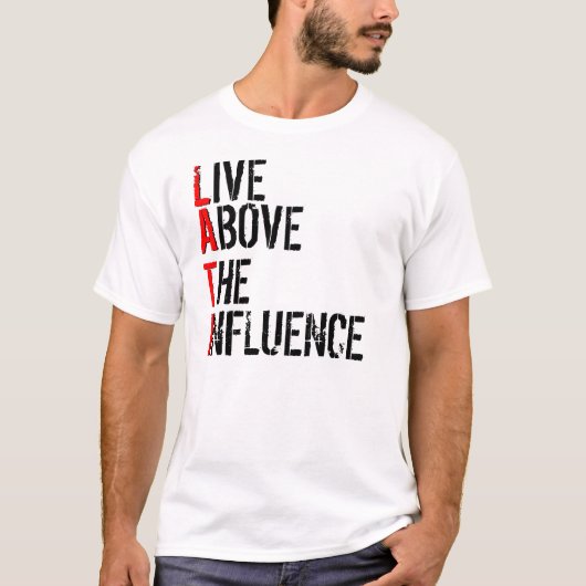 T-SHIRT VIVANT, EN HAUT, INFLUENCE, L, A, T, I (Devant)