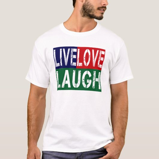 T-SHIRT VIVANT, RIRE, AMOUR (Devant)