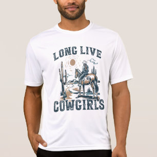 T-shirt Vive Cowgirls Sublimations rétro, Ouest