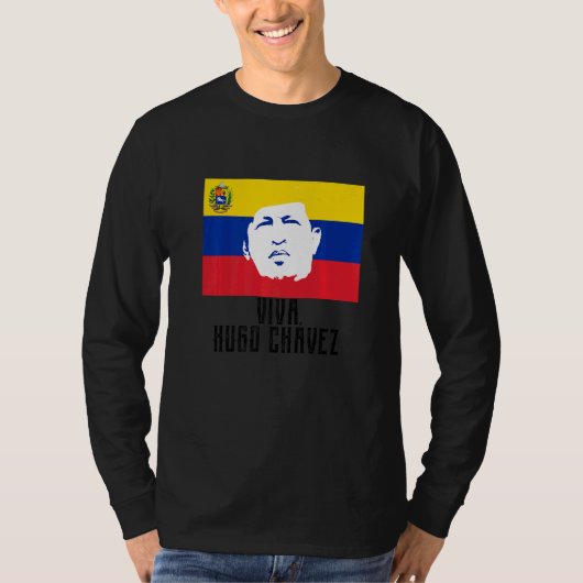 T-shirt Vive Hugo Chávez Face Au Drapeau (Devant)