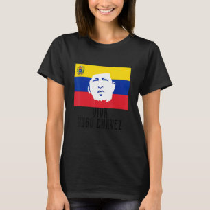 T-shirt Vive Hugo Chávez Face Au Drapeau