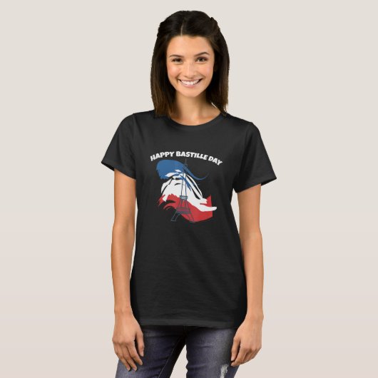T-shirt Vive La France Tour Eiffel Hommes Femmes Enfants B (Devant entier)