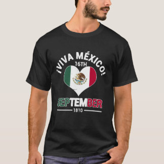 T-shirt Vive le Mexique Jour de l'indépendance 16 septembr
