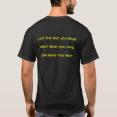 T-shirt Vivez comme vous voulez (Dos)