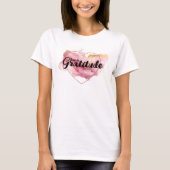 T-shirt Vivez Dans L'Encre Rose Gratitude (Devant)