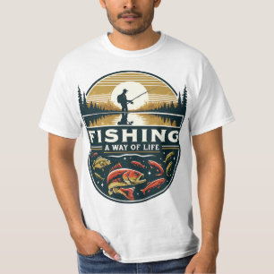 T-shirt Vivez le mode de vie de la pêche, la passion pour