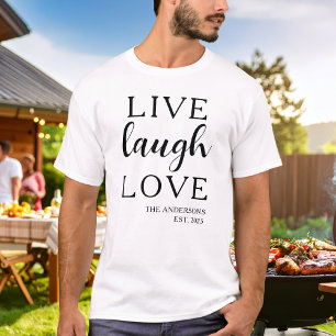 T-shirt Vivez Riez Aimez Nom Établi