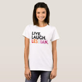 T-shirt Vivez Riez Lesbienne (Devant entier)