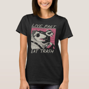 T-shirt Vivez Vite Mangez Déchets Adoptez Chats Interdits