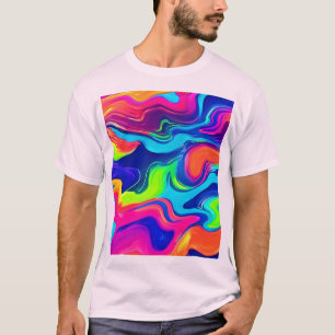 T-shirt Vivid Abstrait Color Waves Art