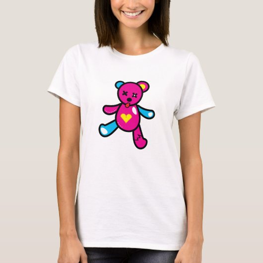 T-shirt Vivid Ours rose (Devant)
