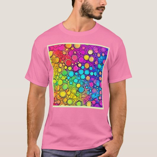T-shirt Vivid Rainbow Bubble Abstraction (Devant)