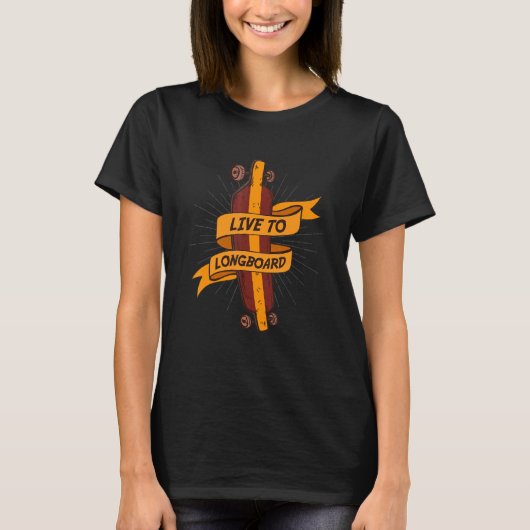 T-shirt Vivre À Longboard Patinage Sport Patinage (Devant)