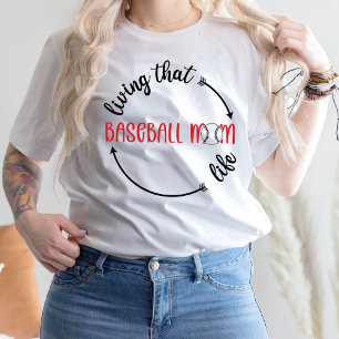 T-shirt Vivre Ce Que Maman De Baseball Aime, Vibes De Base