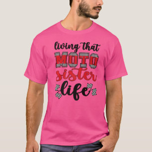 T-shirt Vivre Cette Soeur Motocross Vie Cheminée Vélo Soeu
