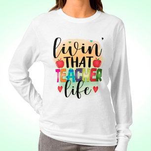 T-shirt Vivre Cette Vie D'Enseignant - Cadeau Pour Enseign