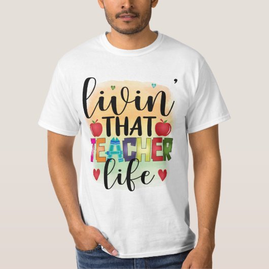 T-shirt Vivre Cette Vie D'Enseignant - Cadeau Pour Enseign (Devant)