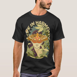 T-shirt Vivre En Harmonie Bohème Bohème Hippie Beurre Natu