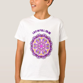 T-shirt Vivre en pleine couleur Mandala pour enfants