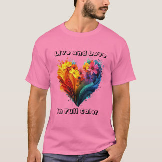 T-shirt Vivre Et Aimer En Couleur Pleine
