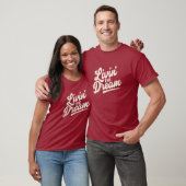T-shirt Vivre le rêve crème blanc design de script rétro (Unisexe)