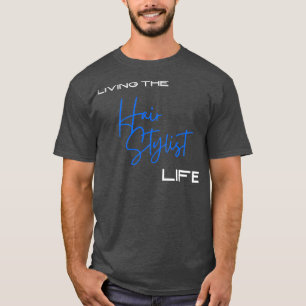 T-shirt Vivre Les Cheveux Styliste Vie Bleu Titre
