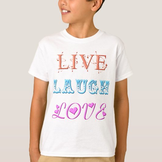 T-shirt Vivre, rire, aimer (Devant)