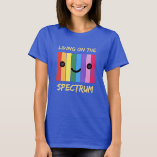 T-shirt Vivre sur le spectre Design coloré Autisme