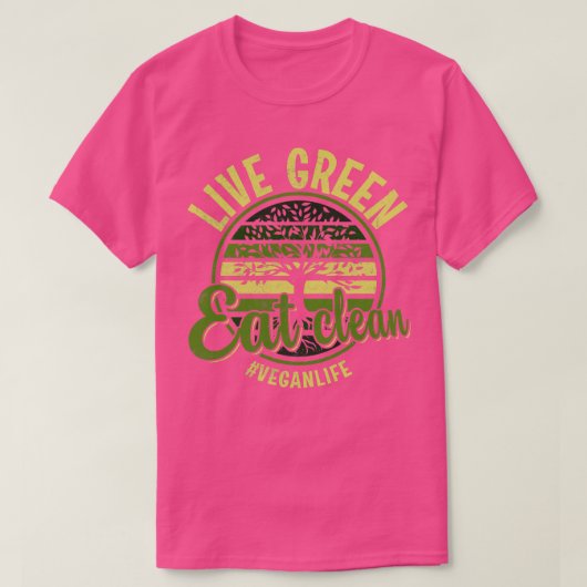 T-shirt Vivre Vert Manger Clean (Design devant)