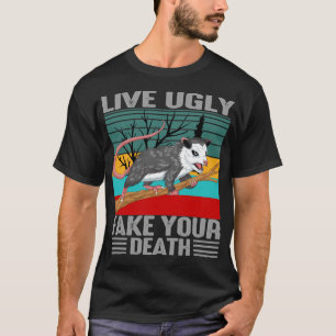 T-shirt vivre vilain faux ton opossum de mort