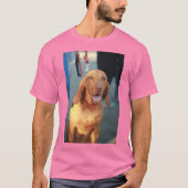 T-shirt Vizsla chien hound assis et heureux (Devant)