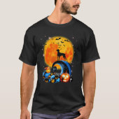 T-shirt Vizsla Lune Jaune Halloween Drôle Amusant Adulte C (Devant)