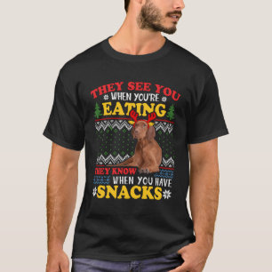 T-shirt Vizsla Mauvaise Noël Ils Voient Que Vous Mangez Po