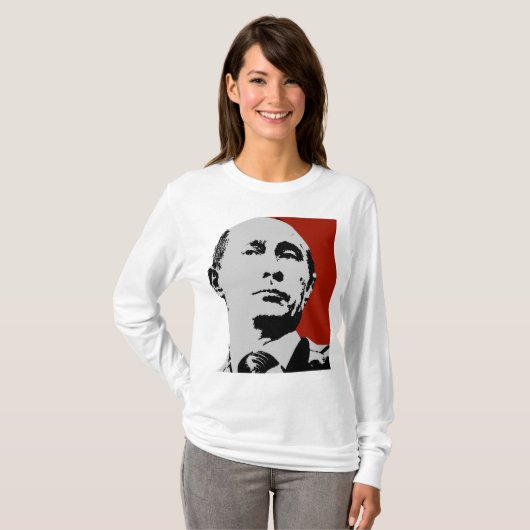 T-shirt Vladimir Poutine rouge (Devant entier)