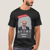 T-shirt Vladimir Poutine Satirique Mugshot Fun Localisez-L (Devant)
