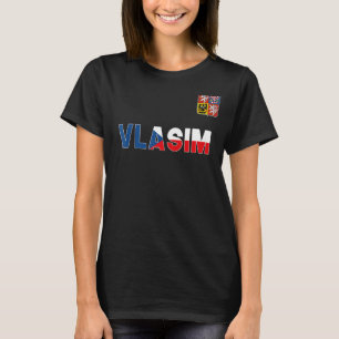 T-shirt Vlasim République Tchèque Drapeau Cardiaque Lion T