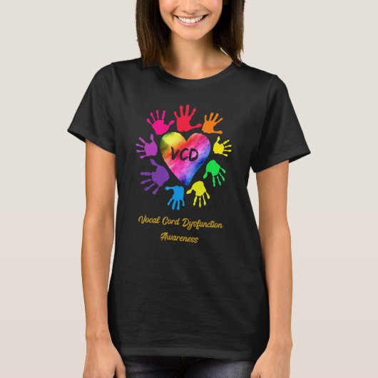 T-shirt Vocal Cord Dysfunction Awareness Hands (Devant)