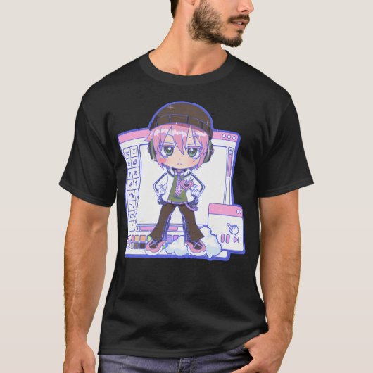 T-shirt Vocaloid Windows Blue Version Vy2 Roro (Devant)