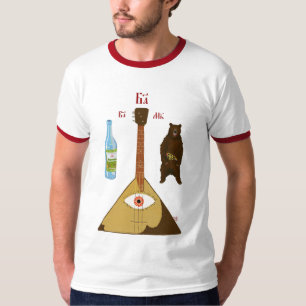 T-shirt Vodka, balalaïka et ours