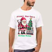 T-shirt Vœux de Noël parfaits en pixels ! (Devant)