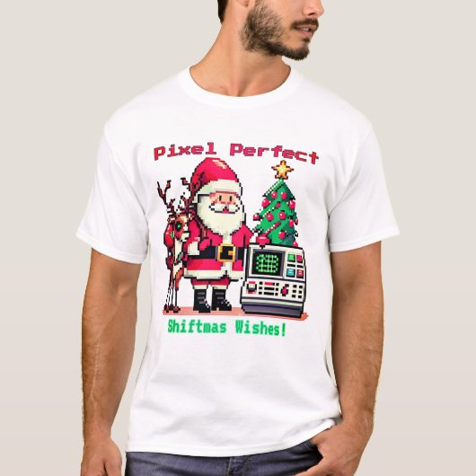T-shirt Vœux de Noël parfaits en pixels ! (Devant)