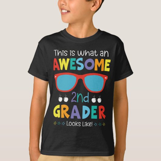 T-shirt Voici à quoi ressemble un Awesome 2nd Grader ! (Devant)