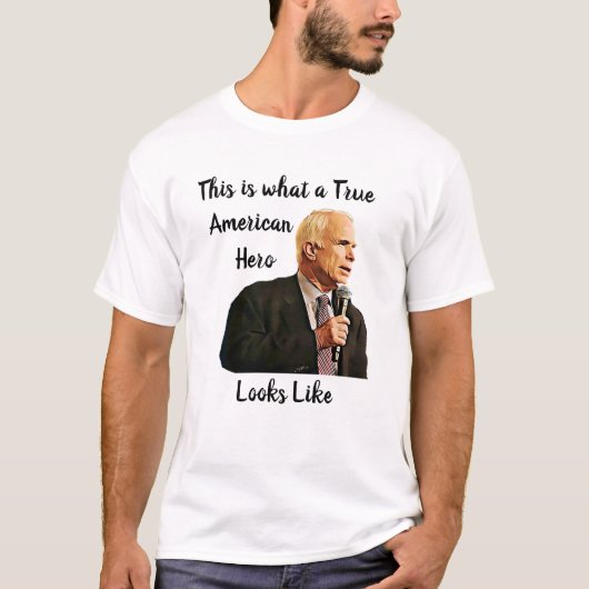 T-shirt Voici à quoi ressemble un véritable héros américai (Devant)