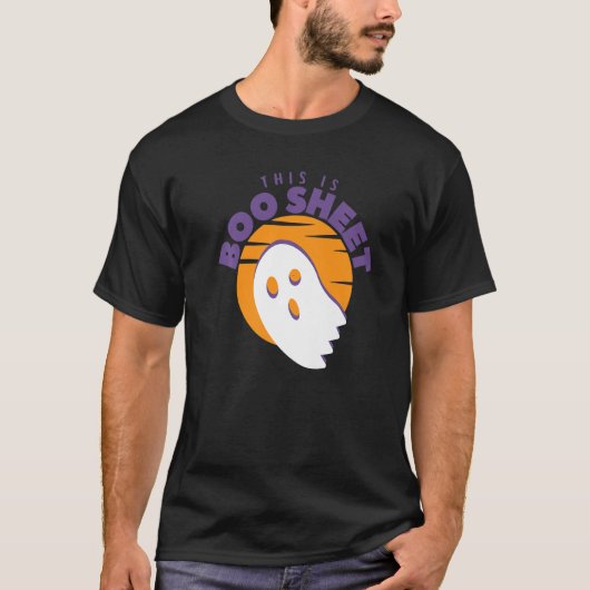 T-shirt Voici Bosheet Ghost Halloween sur Orange Sunse (Devant)