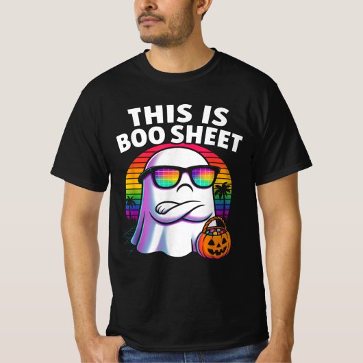 T-shirt Voici Bosheet Ghost Retro Halloween Costume Me (Devant)