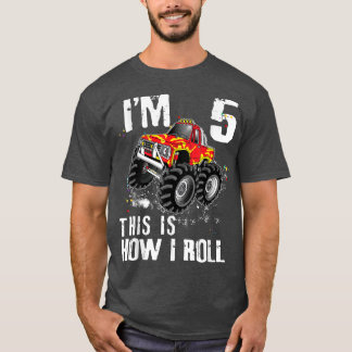 T-shirt Voici comment je roule Monster Truck 5 ans 5e anni